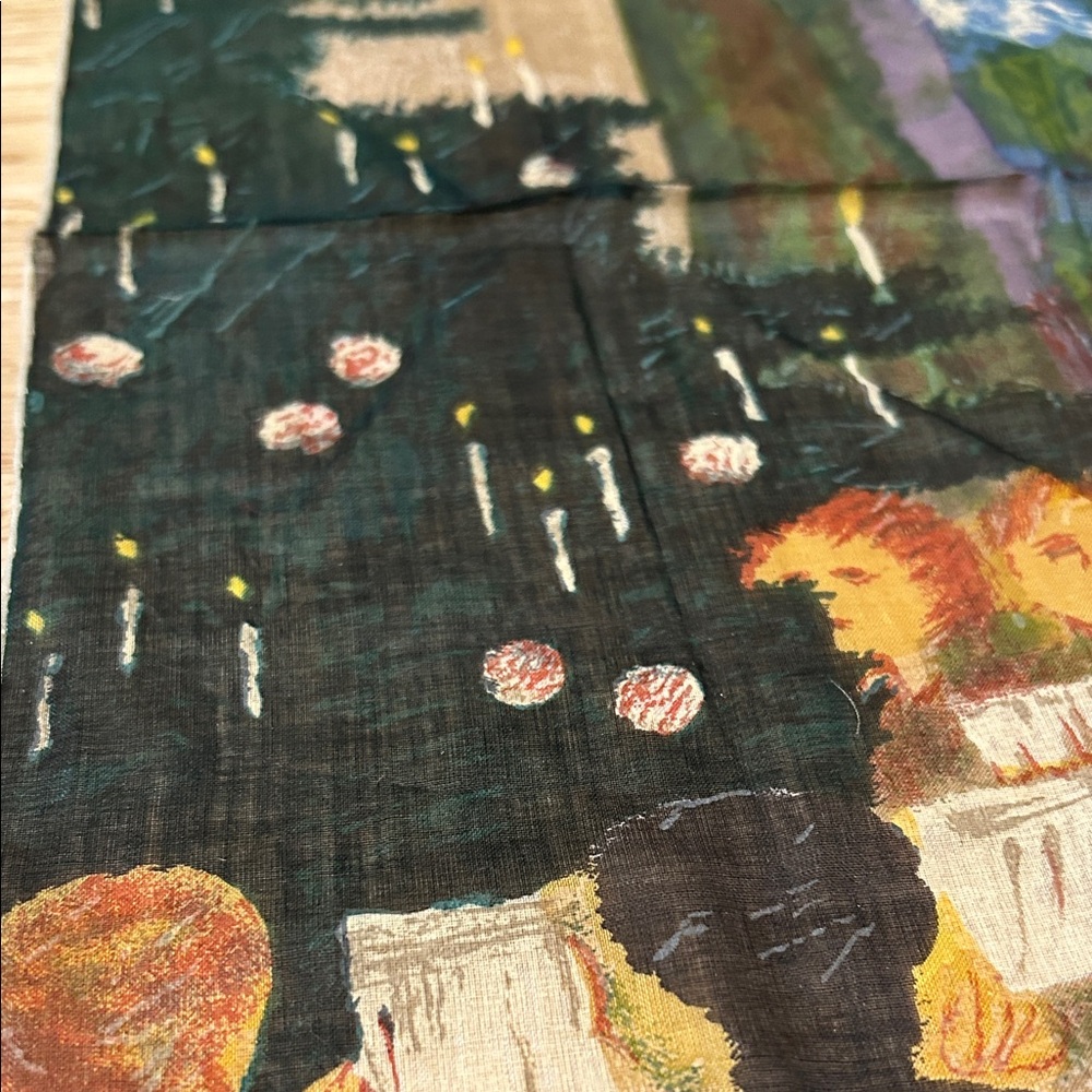 Kreier Cotton Scarf with Artistic Print - Picture 6 of 8